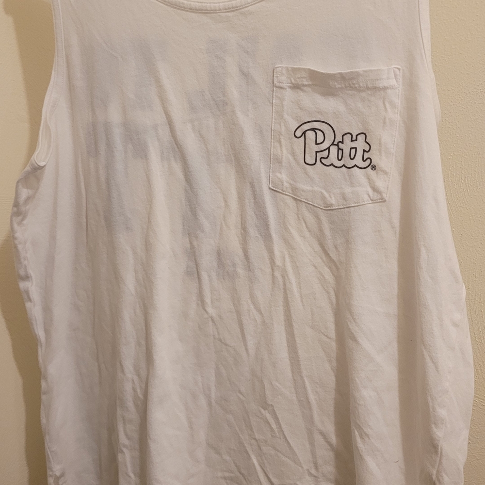 PINK Victoria Secret White Sleeveless Top with Pitt Logo